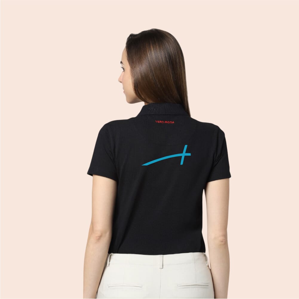 VeroModa Plain Polo Women's T-Shirt- Black SH